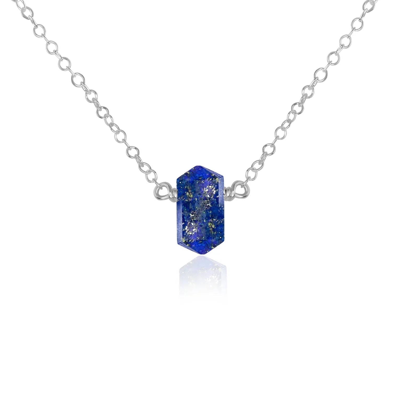 Double Terminated Lapis Lazuli Mini Crystal Point Necklace