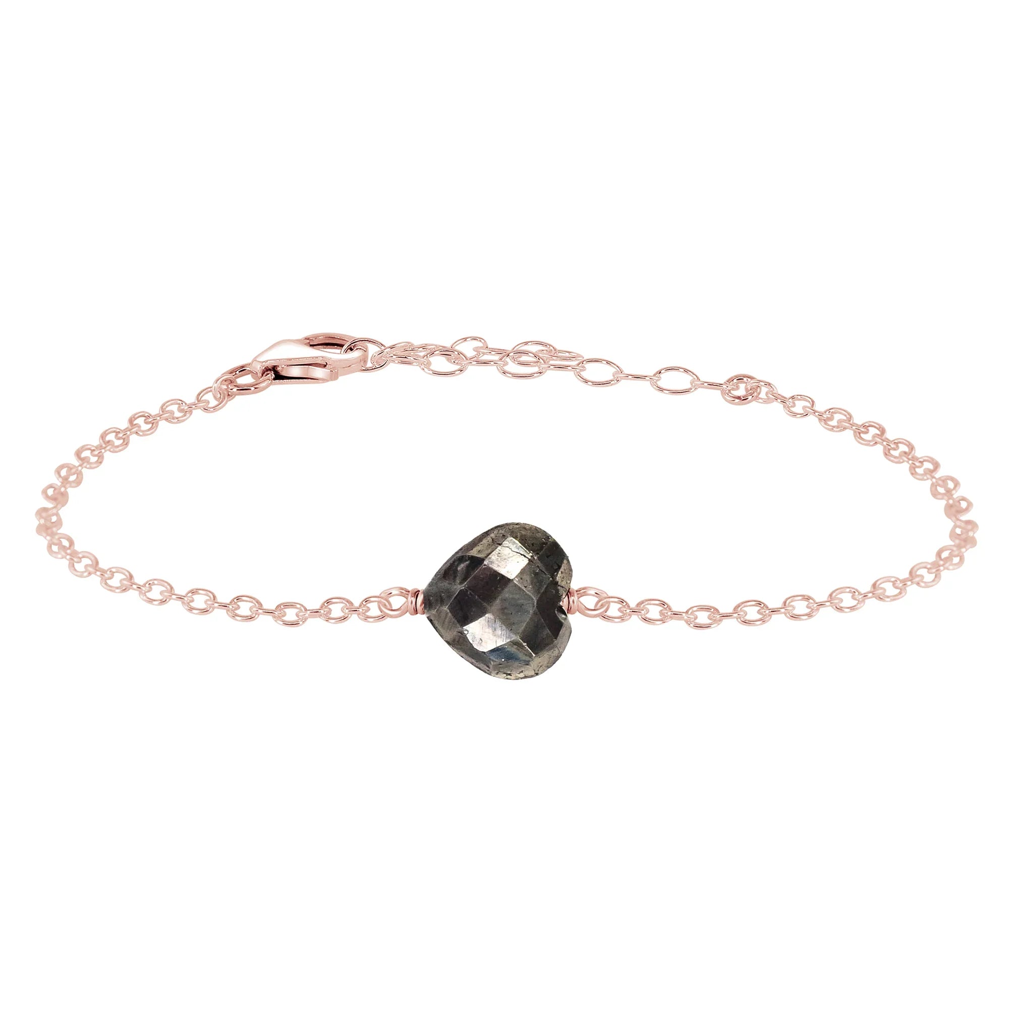 Pyrite Crystal Heart Bracelet