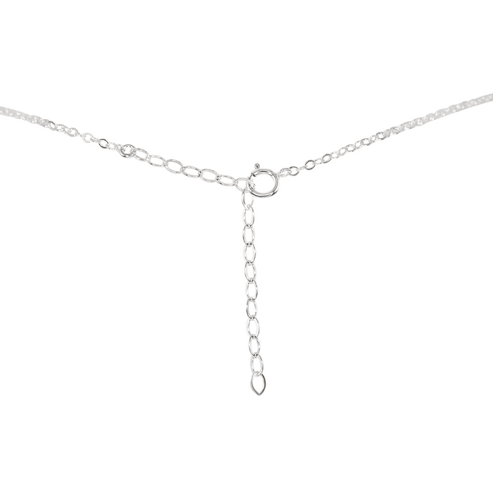 Sparkling Blue Apatite Faceted Bead Bar Necklace - Sparkling Blue Apatite Faceted Bead Bar Necklace - Sterling Silver - Luna Tide Handmade Crystal Jewellery