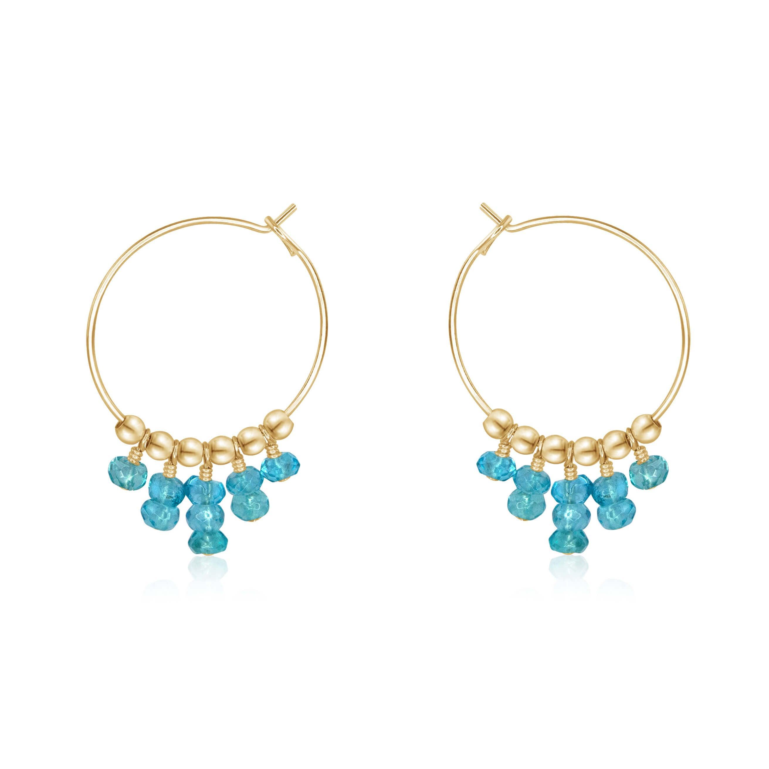 Apatite Statement Hoop Earrings - Apatite Statement Hoop Earrings - 14k Gold Fill - Luna Tide Handmade Crystal Jewellery