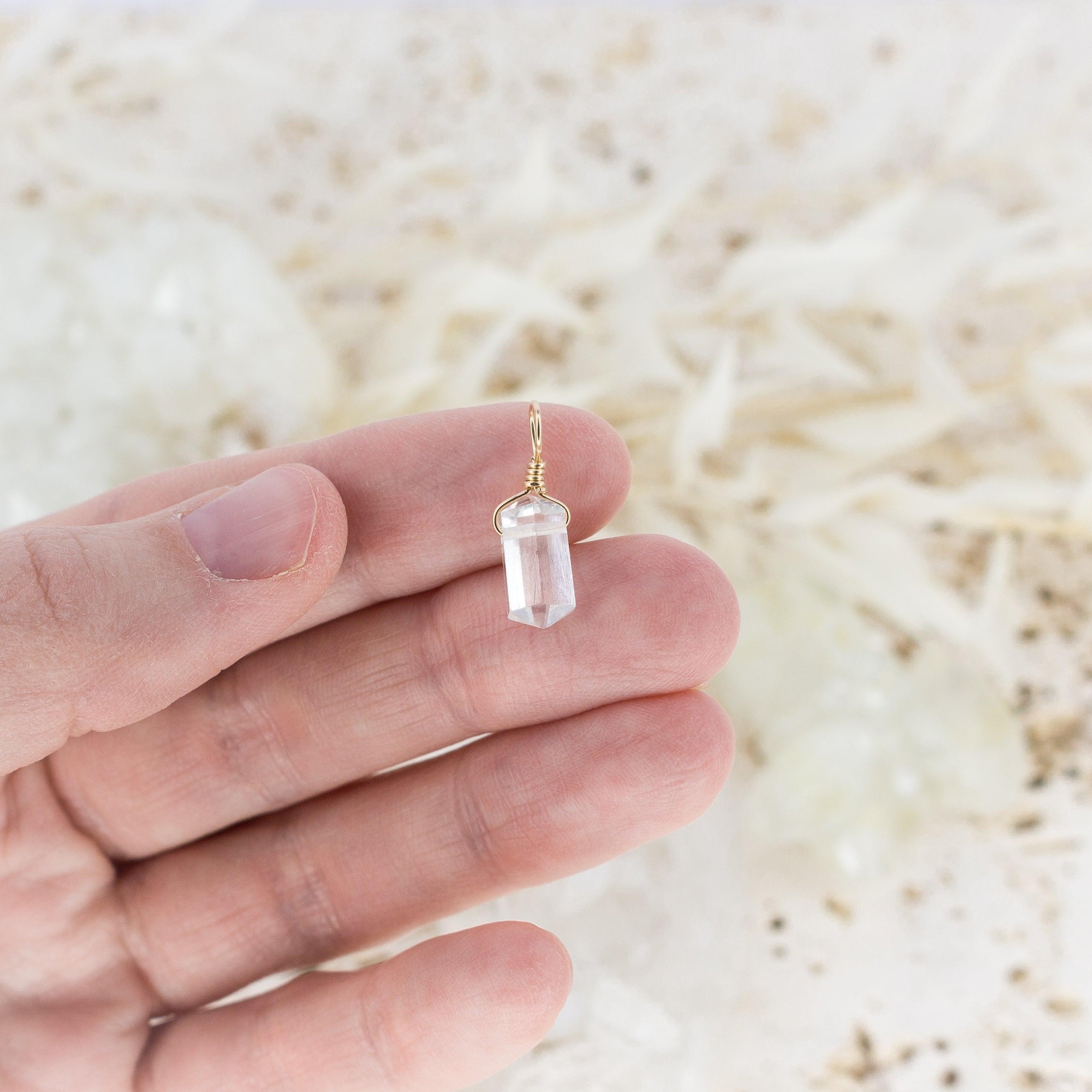 Crystal Quartz Mini Double Terminated Crystal Point Pendant - Crystal Quartz Mini Double Terminated Crystal Point Pendant - 14k Gold Fill - Luna Tide Handmade Crystal Jewellery