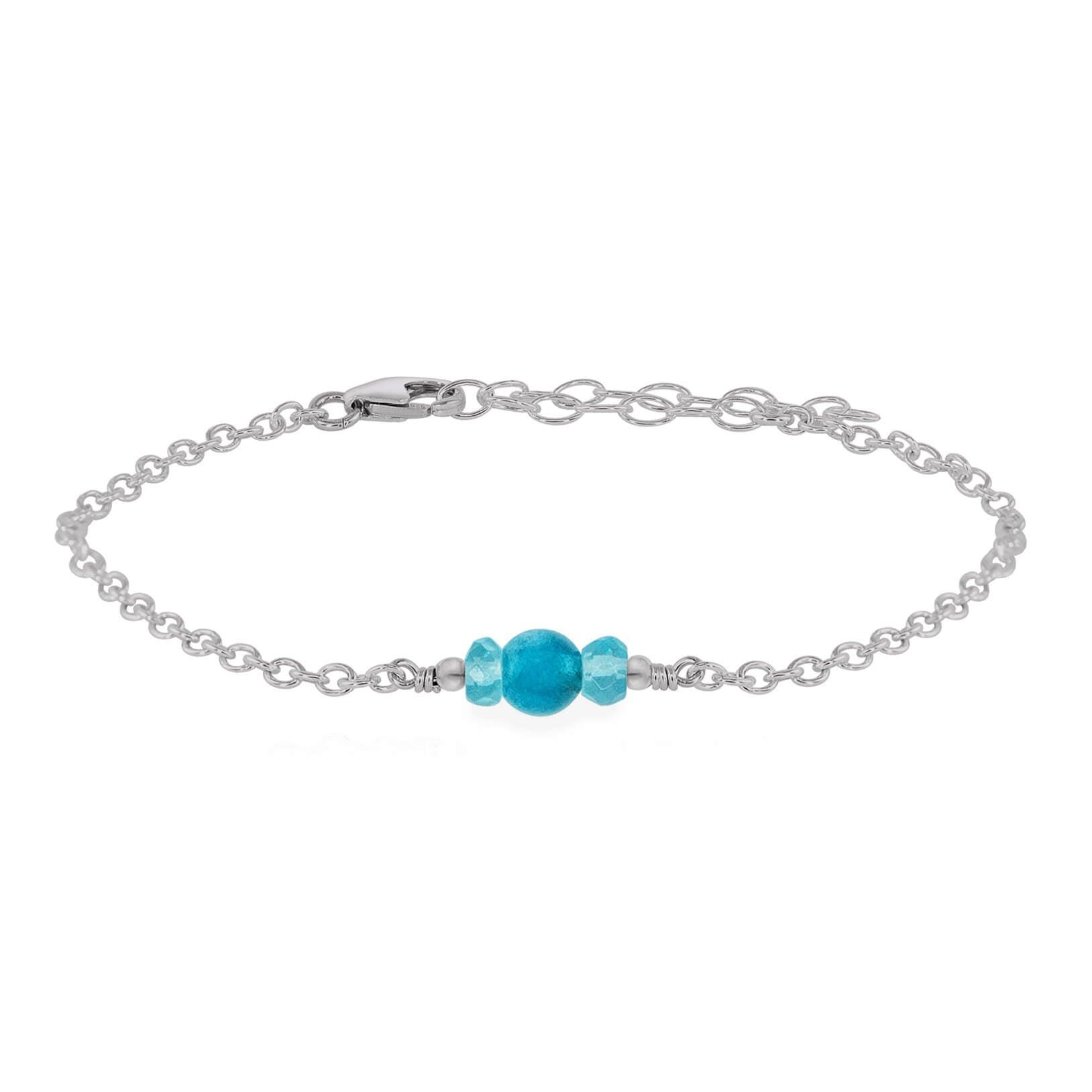 Dainty Apatite Gemstone Bracelet - Dainty Apatite Gemstone Bracelet - Stainless Steel - Luna Tide Handmade Crystal Jewellery