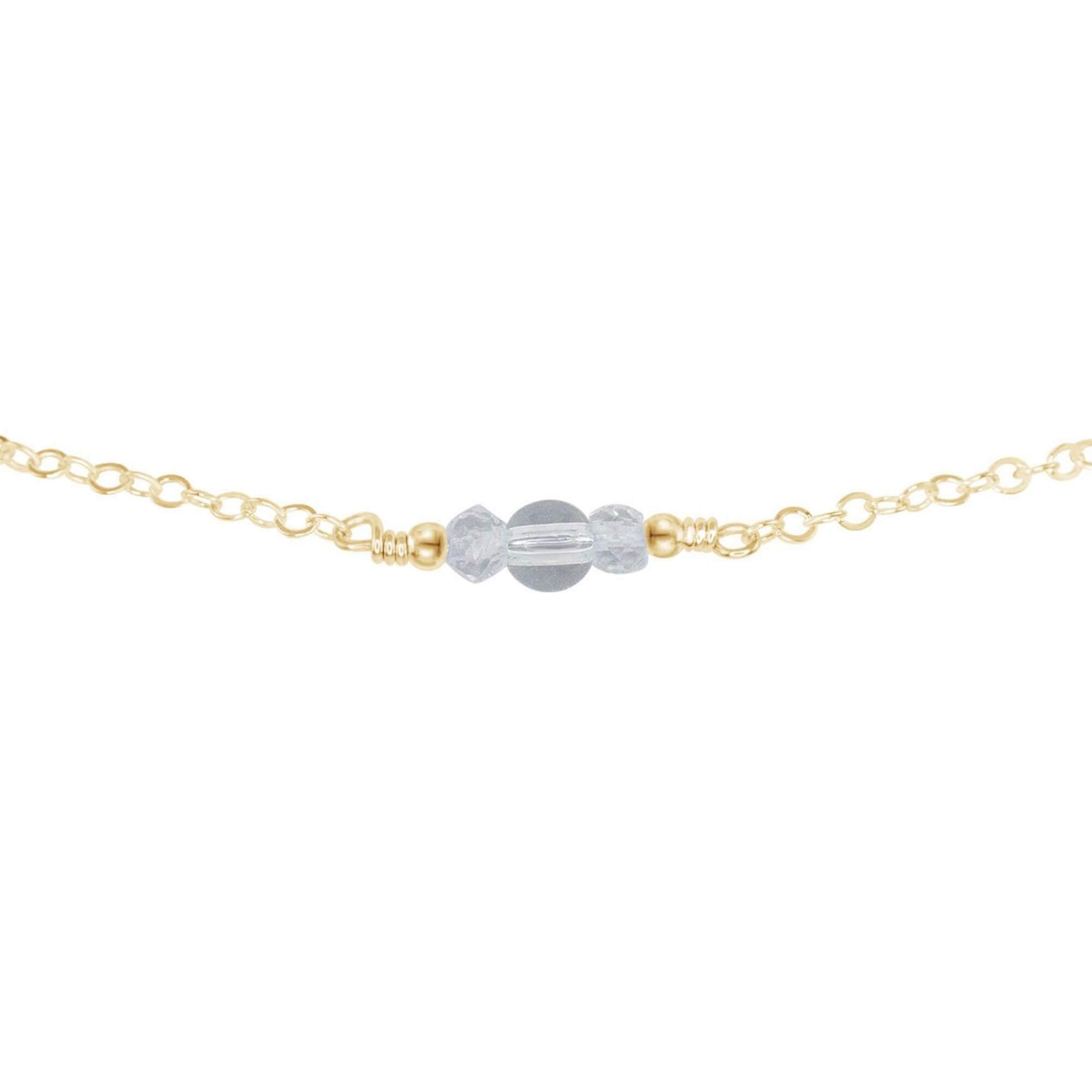 Dainty Crystal Quartz Gemstone Choker Necklace - Dainty Crystal Quartz Gemstone Choker Necklace - 14k Gold Fill - Luna Tide Handmade Crystal Jewellery
