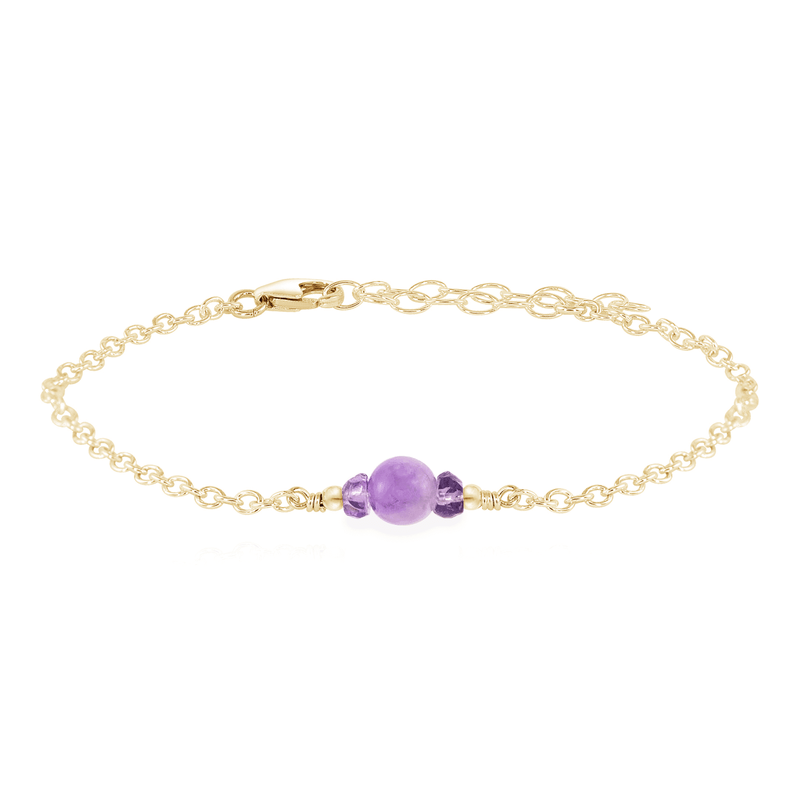 Dainty Lavender Amethyst Gemstone Bracelet - Dainty Lavender Amethyst Gemstone Bracelet - 14k Gold Fill - Luna Tide Handmade Crystal Jewellery
