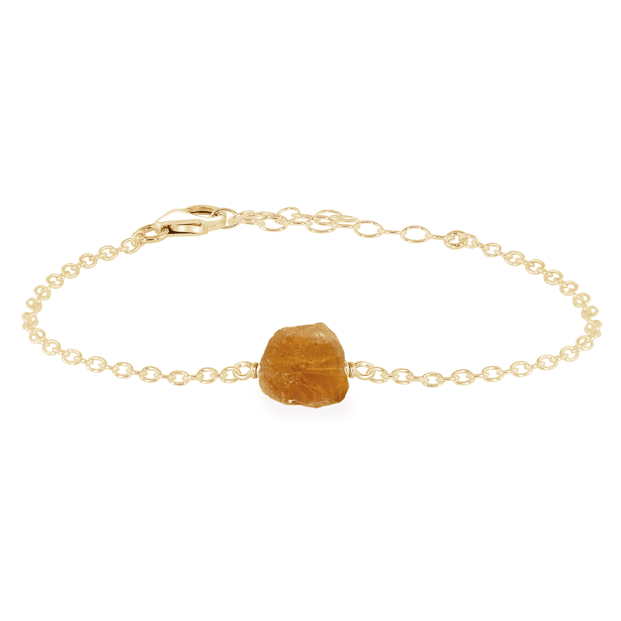 Raw Citrine Crystal Nugget Bracelet - Raw Citrine Crystal Nugget Bracelet - 14k Gold Fill - Luna Tide Handmade Crystal Jewellery