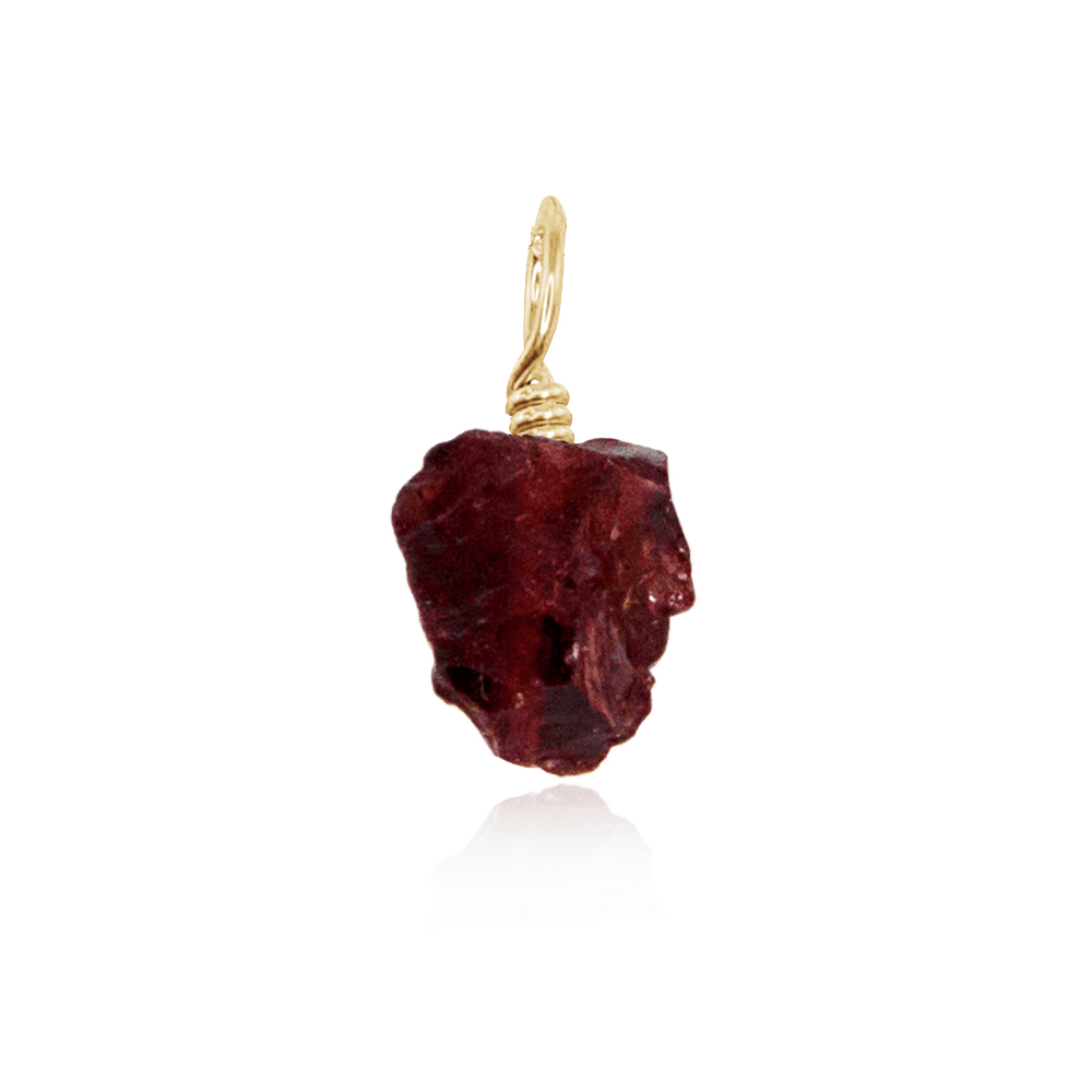 Tiny Raw Garnet Crystal Pendant - Tiny Raw Garnet Crystal Pendant - 14k Gold Fill - Luna Tide Handmade Crystal Jewellery