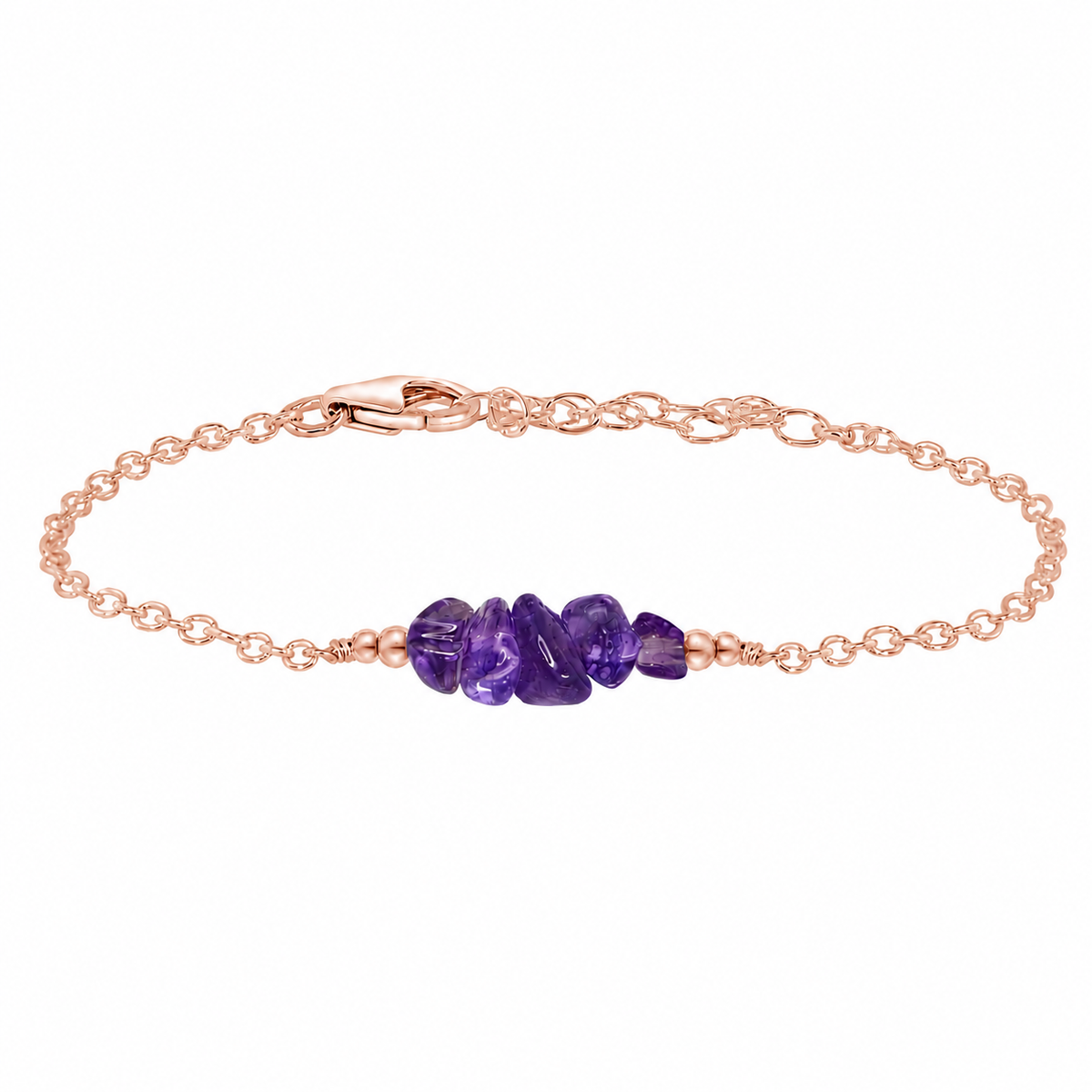 Amethyst Chip Bead Bar Bracelet