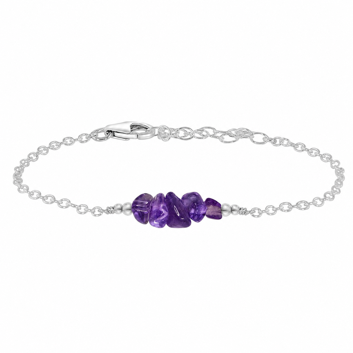 Amethyst Chip Bead Bar Bracelet