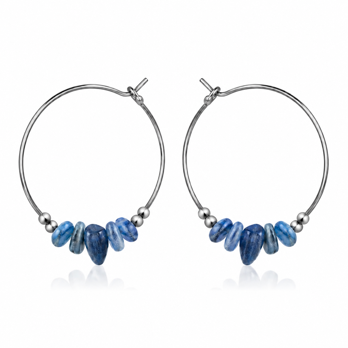 Kyanite Crystal Chip Large Hoop Earrings