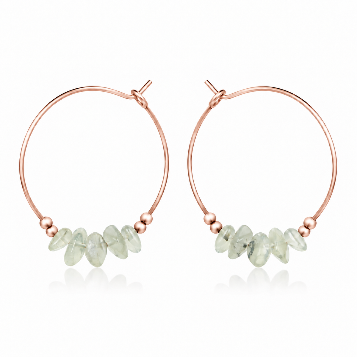 Prehnite Crystal Chip Large Hoop Earrings