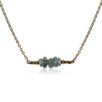 Bronze Labradorite Chip Bead Bar Necklace