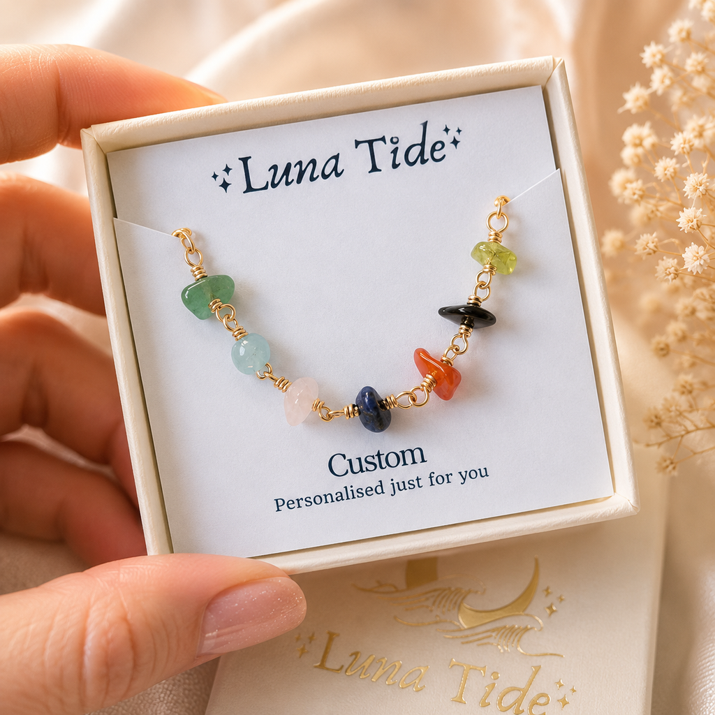 Custom Gemstone Beaded Chain Bracelet