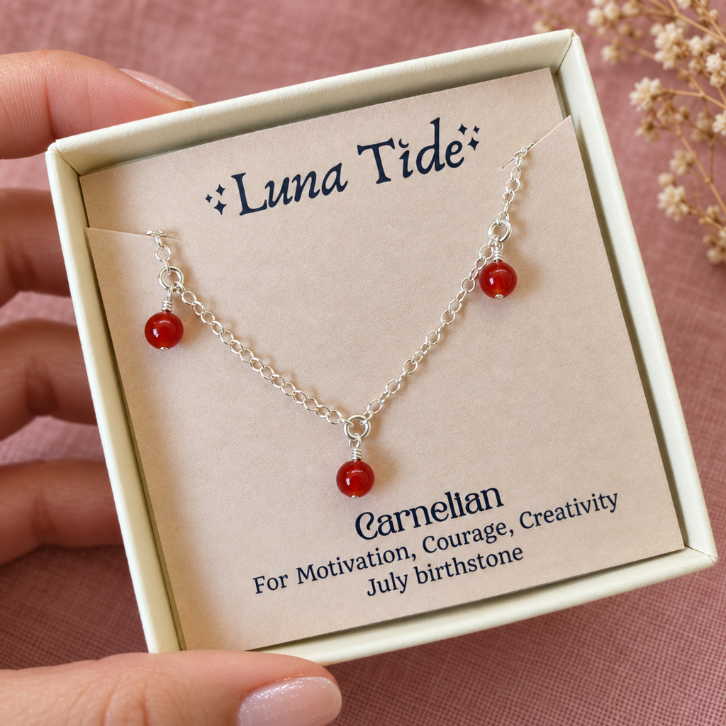 Carnelian Crystal Bead Drop Choker