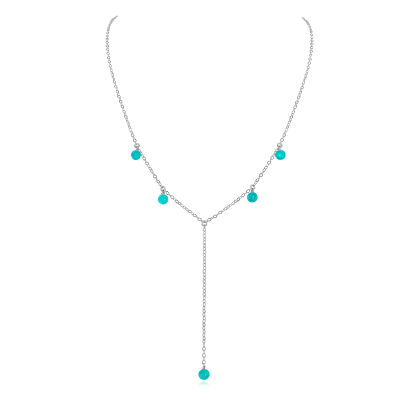 Turquoise Boho Lariat Necklace