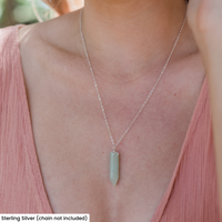 Green Aventurine Polished Hexagonal Point Crystal Pendant