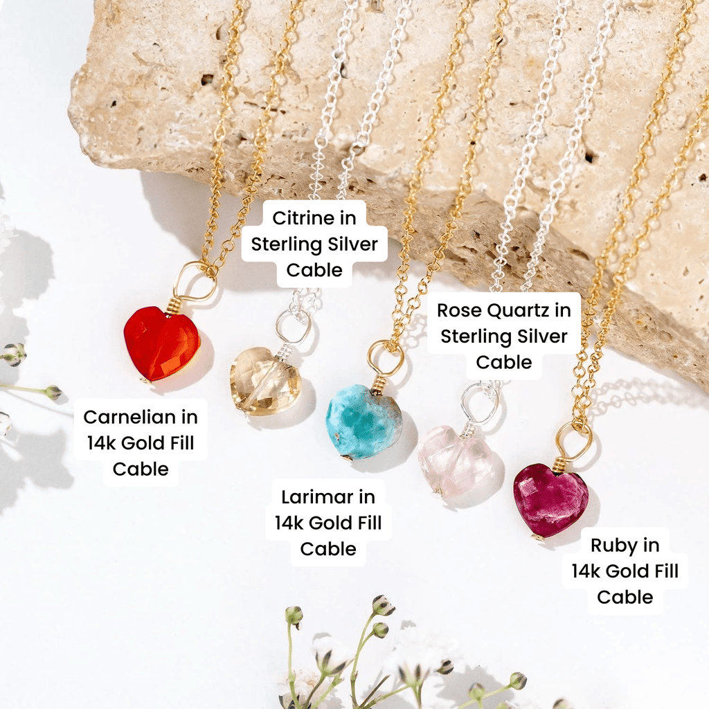 Custom Crystal Heart Pendant Necklace