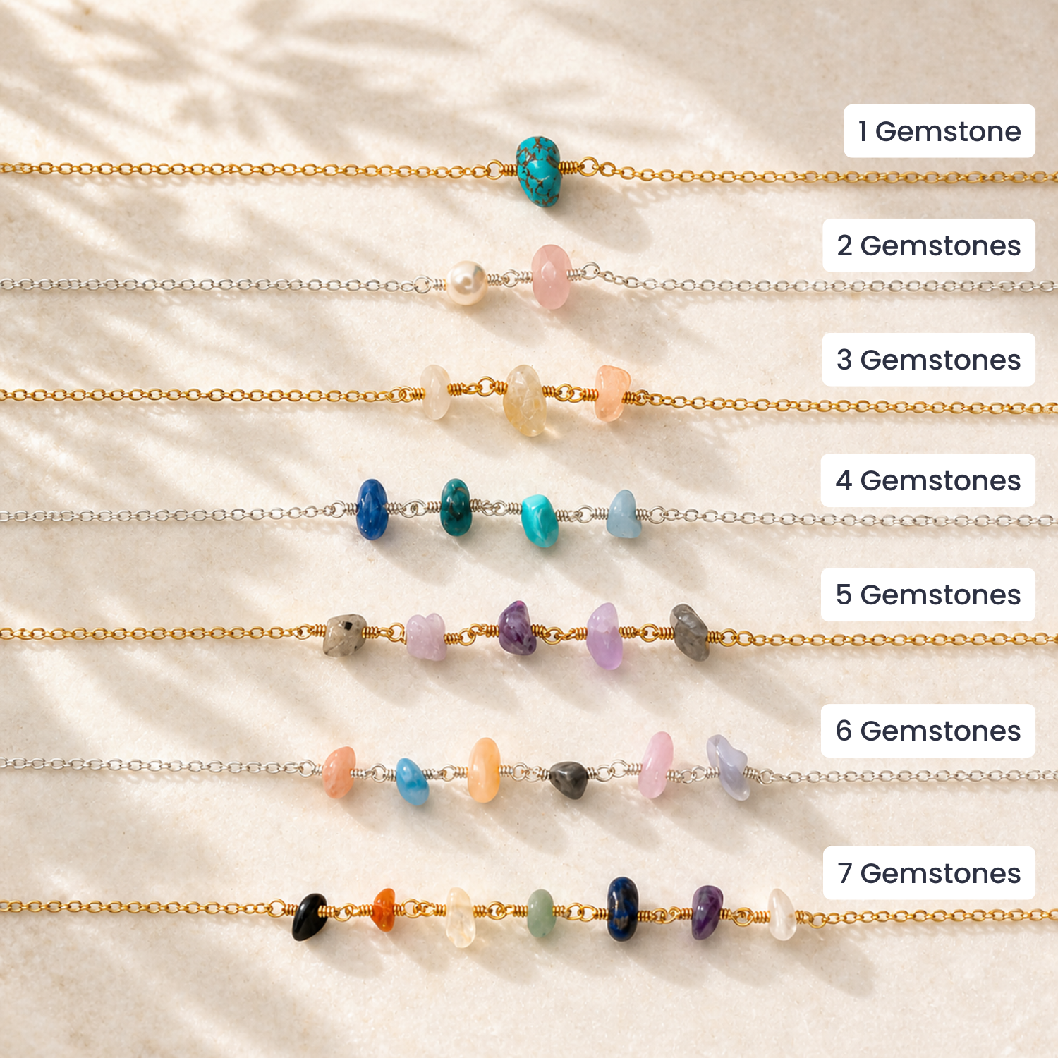 Custom Gemstone Beaded Chain Bracelet