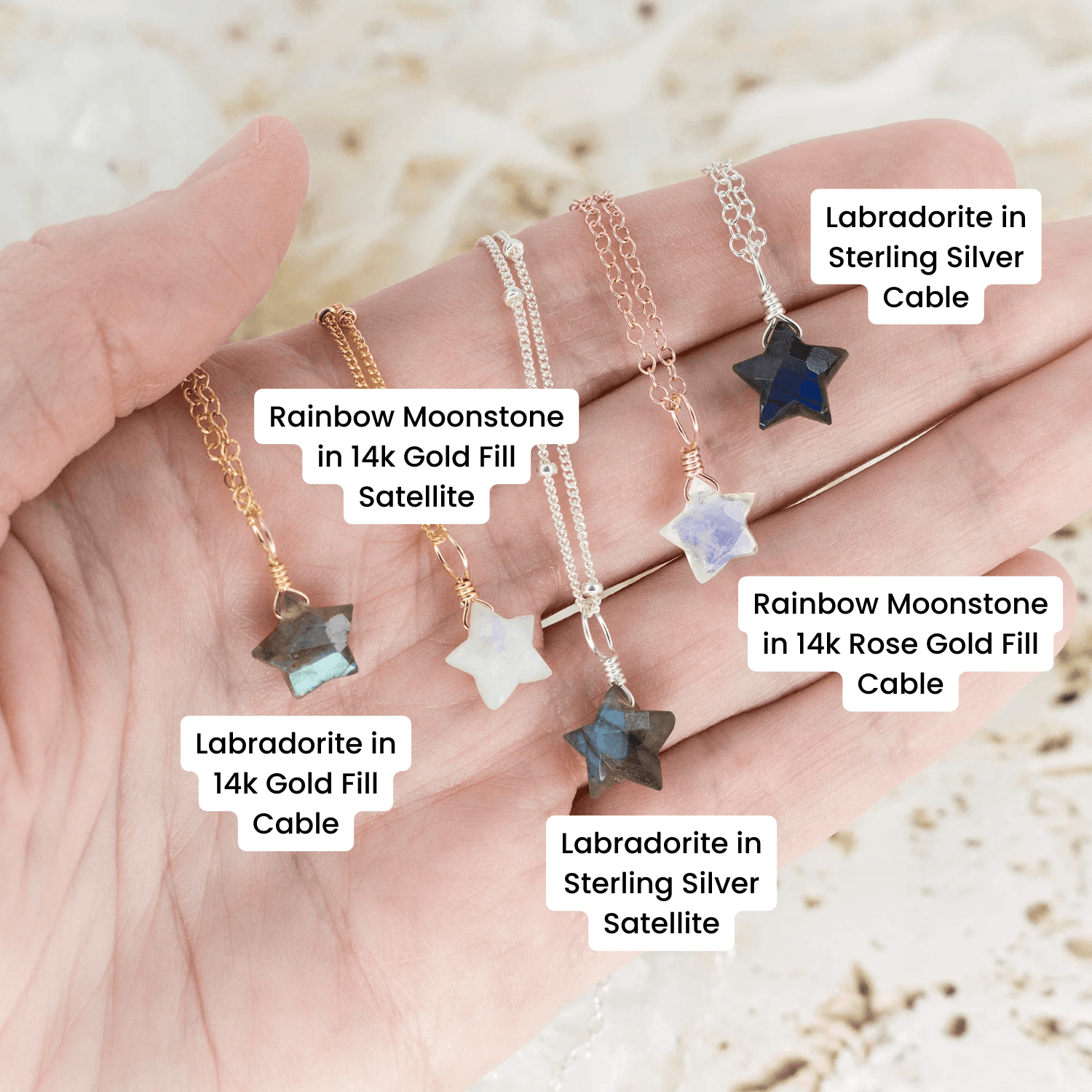 Custom Little Crystal Star Pendant Necklace