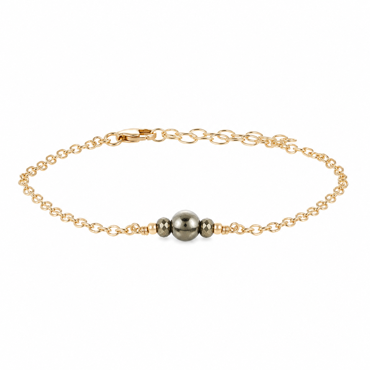 Dainty Pyrite Gemstone Bracelet