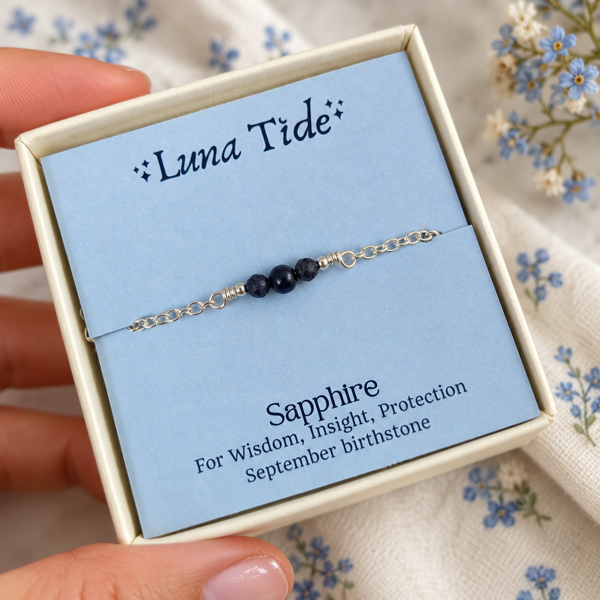 Dainty Sapphire Gemstone Choker Necklace