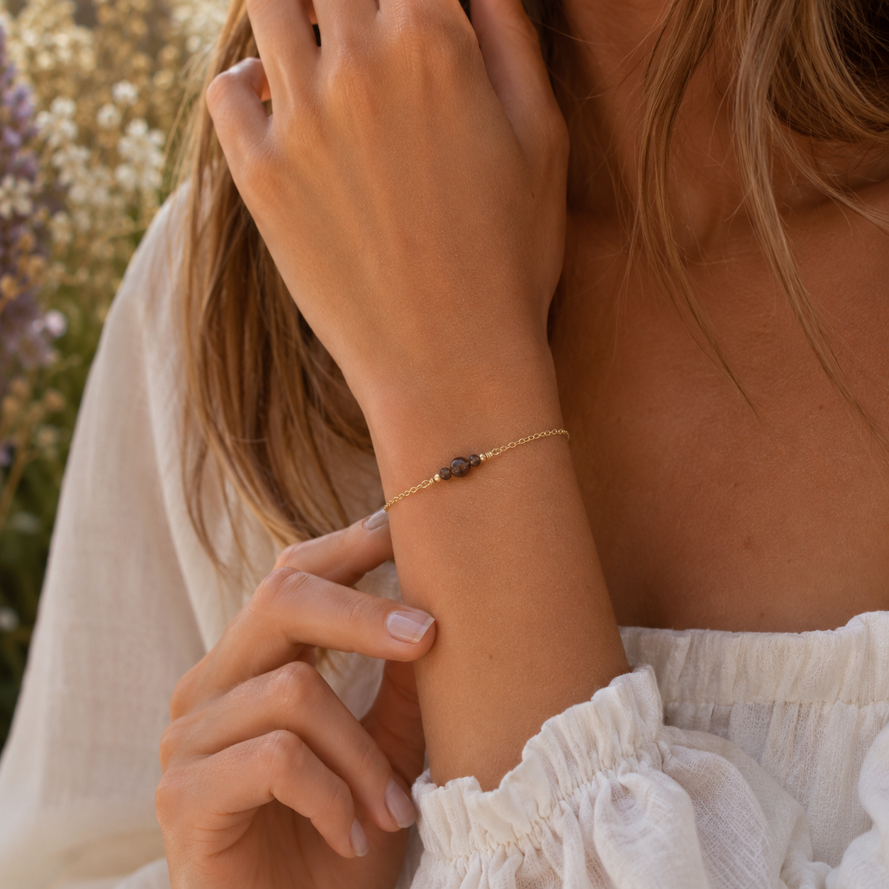 Dainty Smoky Quartz Gemstone Bracelet