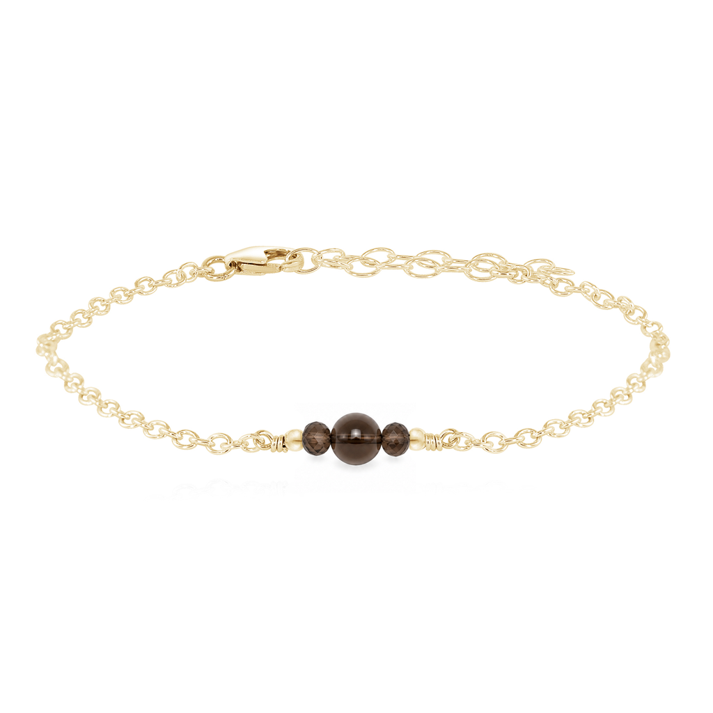 Dainty Smoky Quartz Gemstone Bracelet