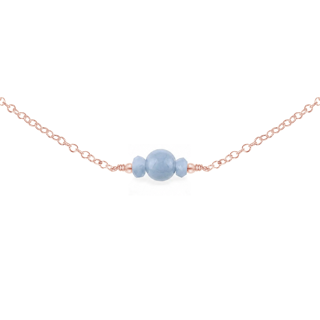 Dainty Angelite Gemstone Choker Necklace