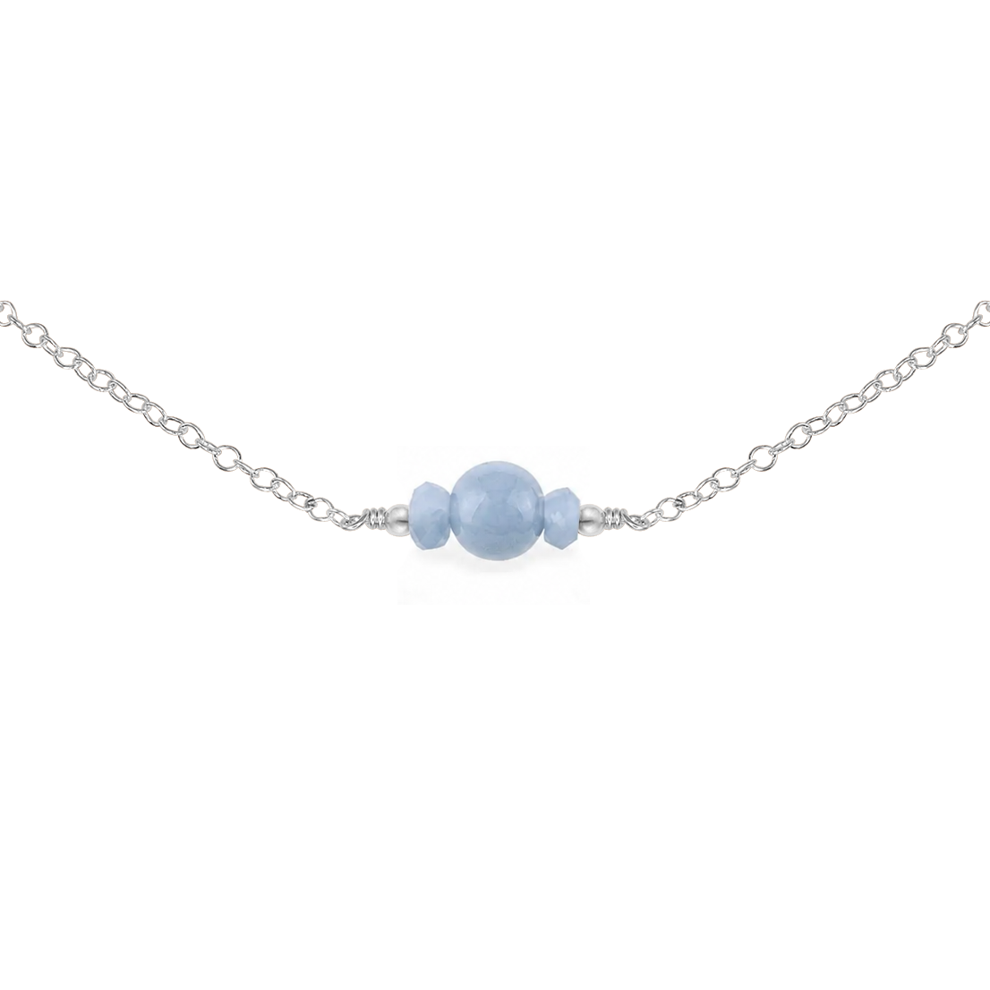Dainty Angelite Gemstone Choker Necklace