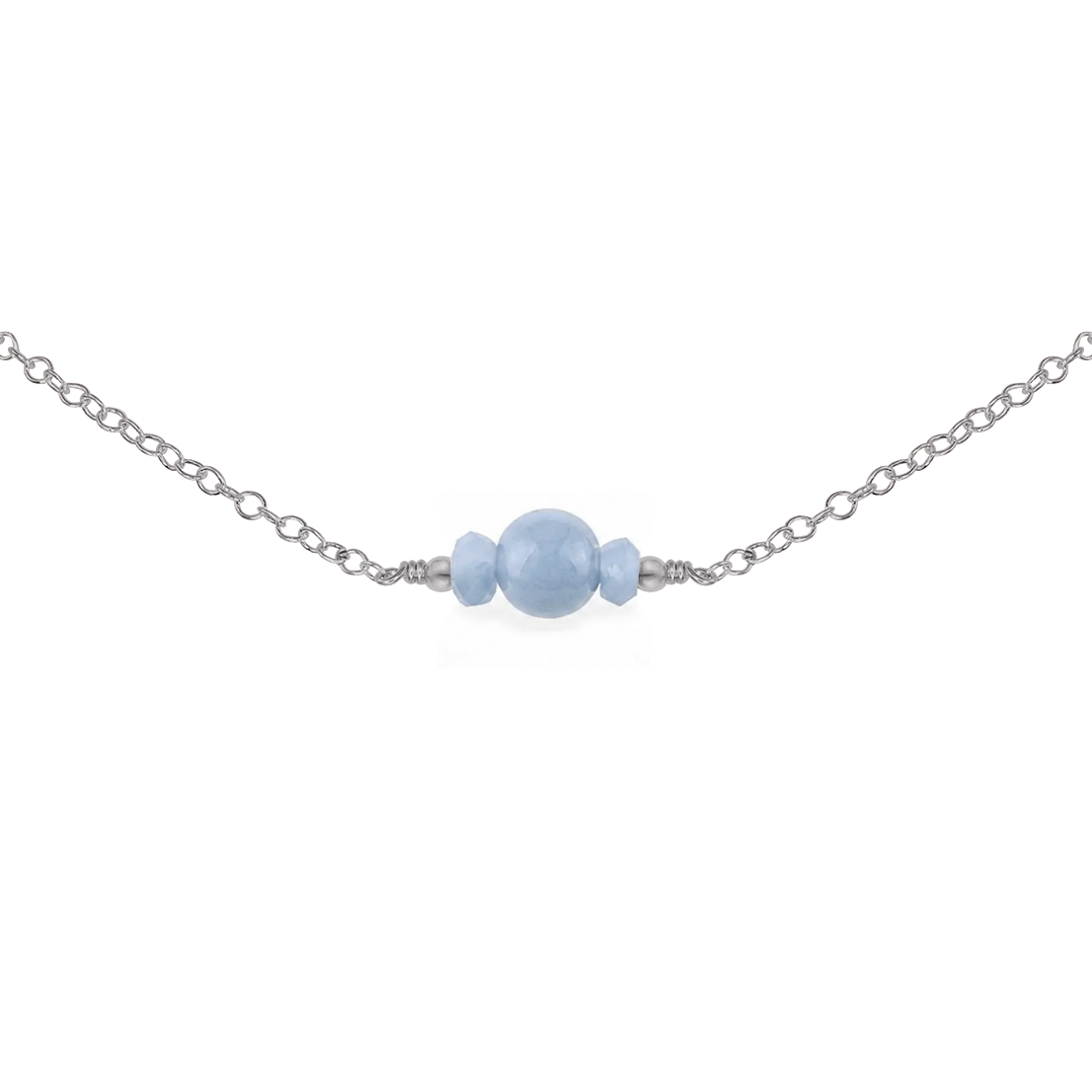 Dainty Angelite Gemstone Choker Necklace