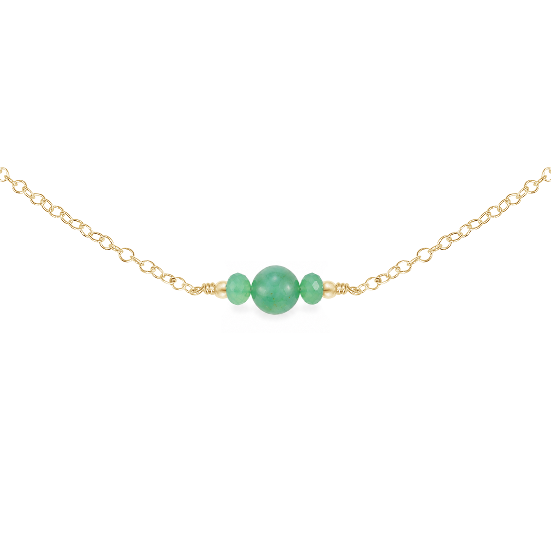 Dainty Chrysoprase Gemstone Choker Necklace