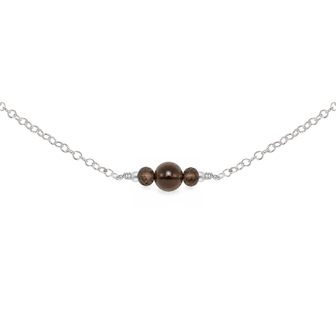 Dainty Smoky Quartz Gemstone Choker Necklace