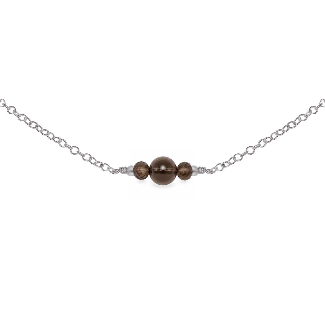 Dainty Smoky Quartz Gemstone Choker Necklace