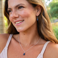 Lapis Lazuli Mini Double Terminated Crystal Point Pendant Necklace