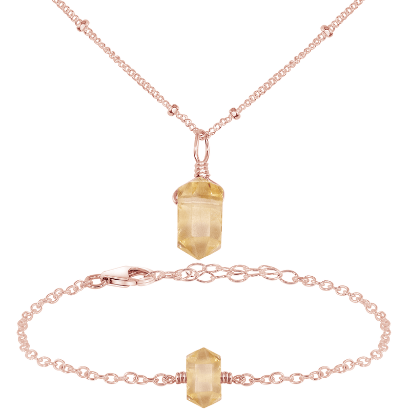 Citrine Double Terminated Crystal Jewellery Set