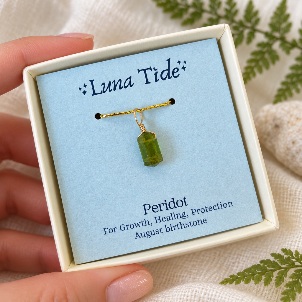 Peridot Mini Double Terminated Crystal Point Pendant