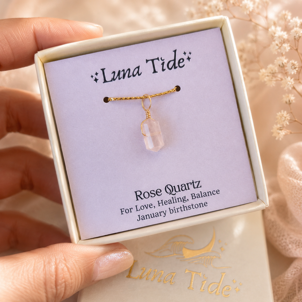 Rose Quartz Mini Double Terminated Crystal Point Pendant