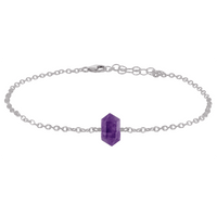 Amethyst Double Terminated Crystal Point Anklet