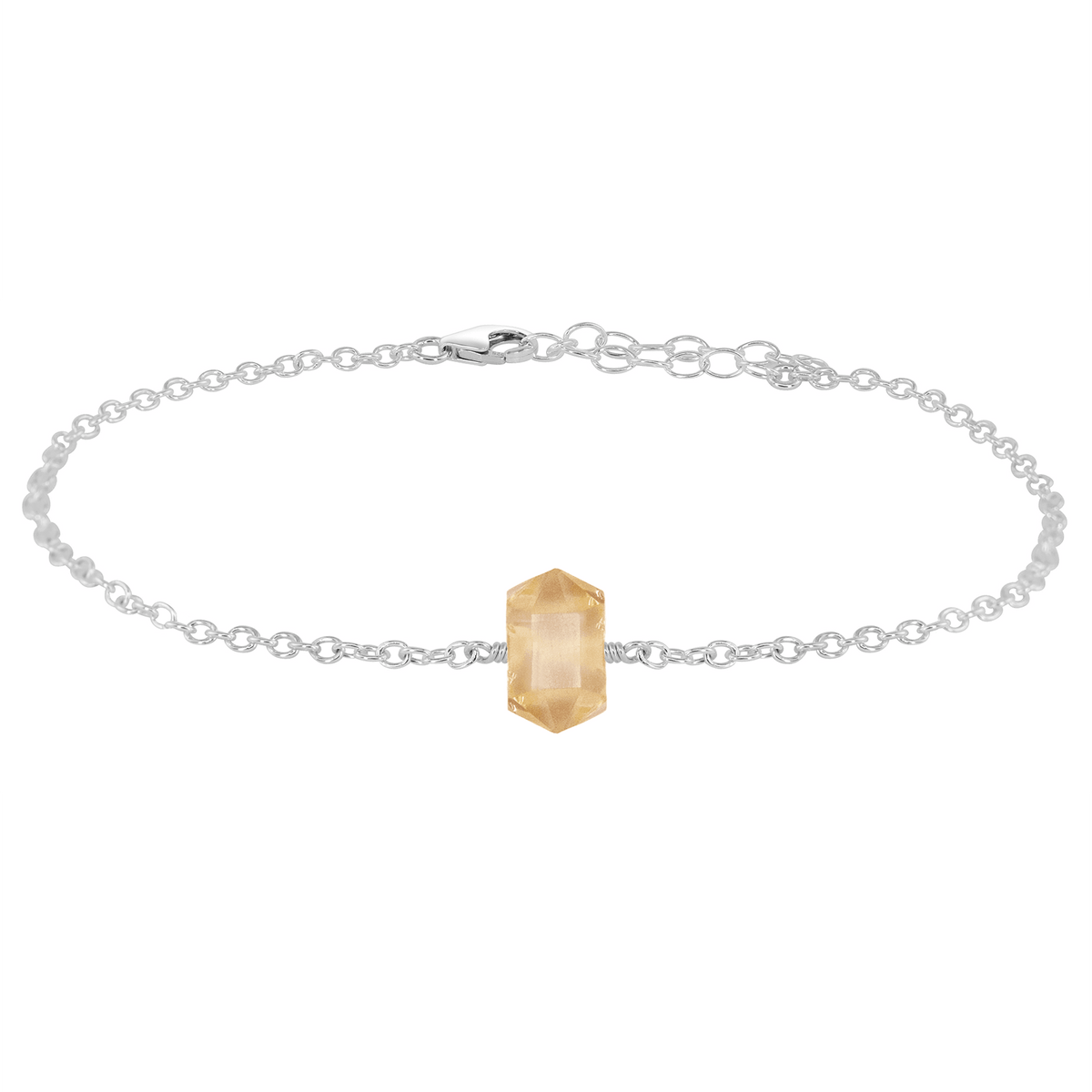 Citrine Double Terminated Crystal Point Anklet