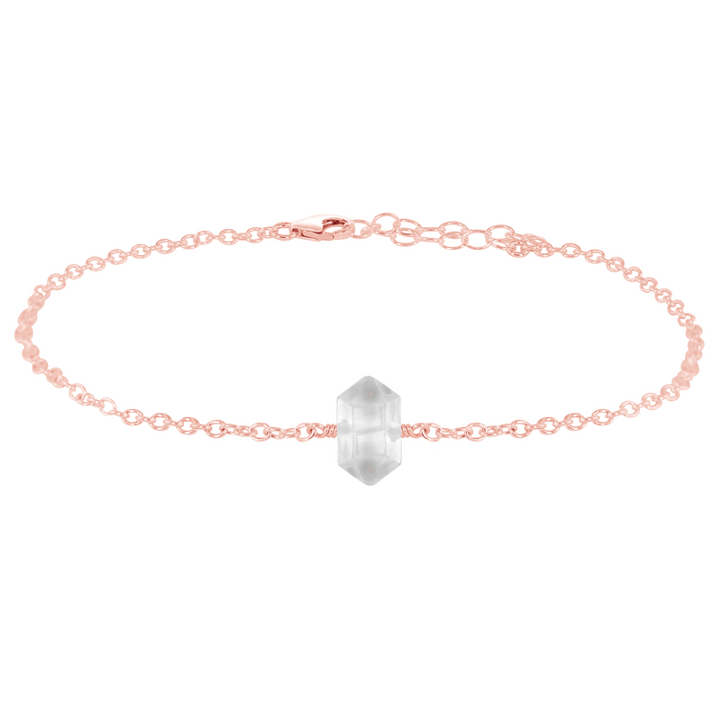 Crystal Quartz Double Terminated Crystal Point Anklet