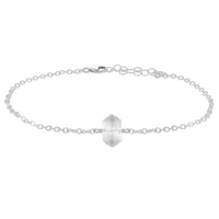 Crystal Quartz Double Terminated Crystal Point Anklet