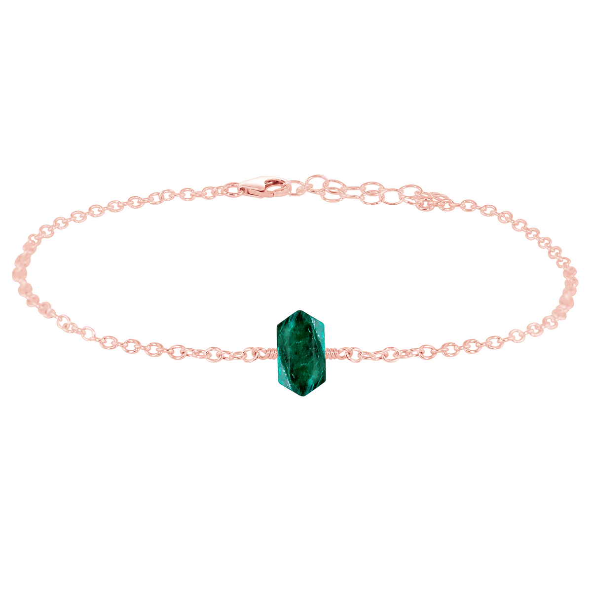 Emerald Double Terminated Crystal Point Anklet