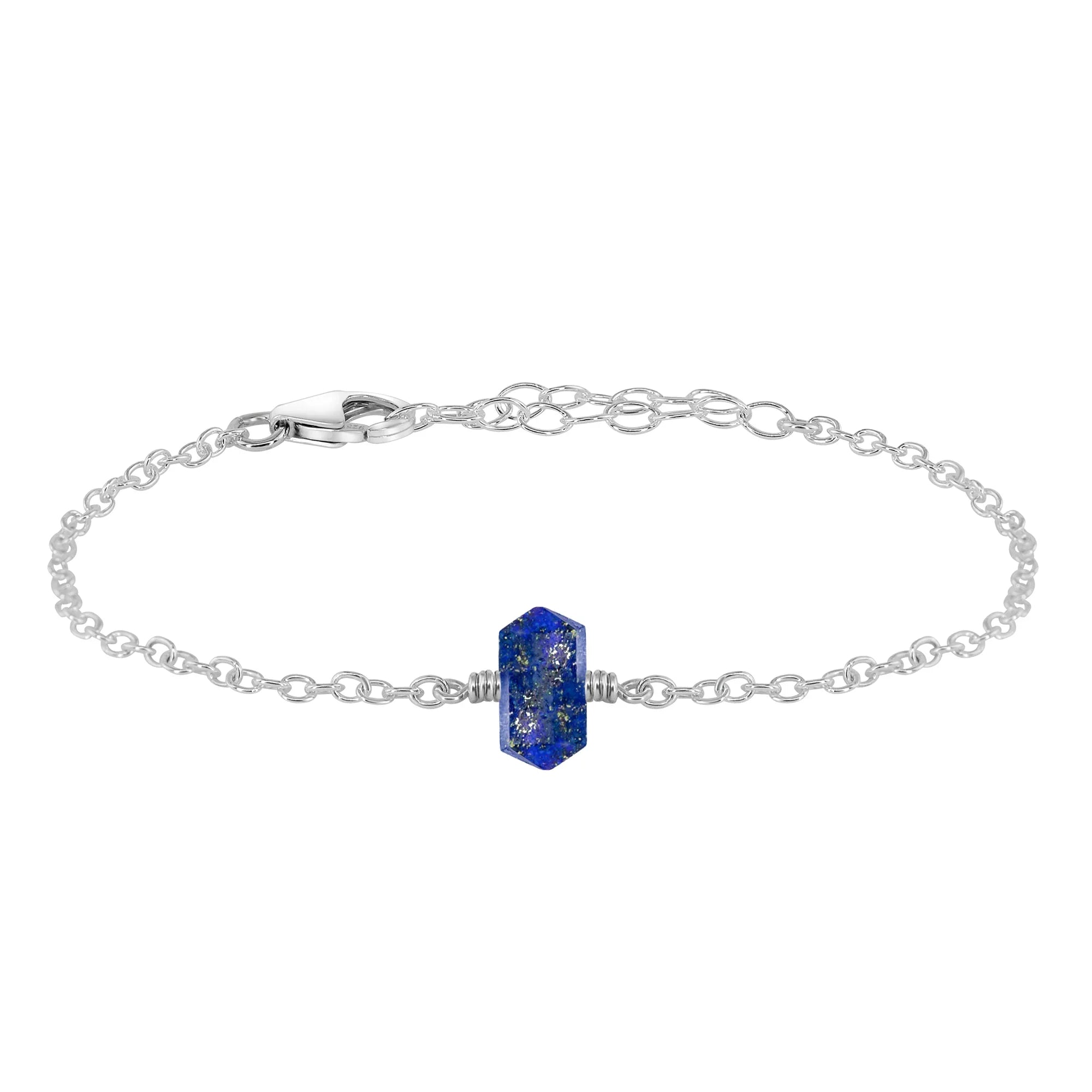 Lapis Lazuli Double Terminated Mini Crystal Point Bracelet