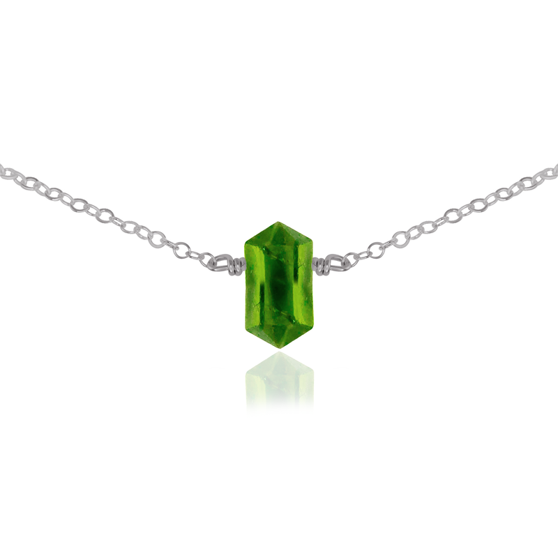 Double Terminated Peridot Mini Crystal Point Choker Necklace