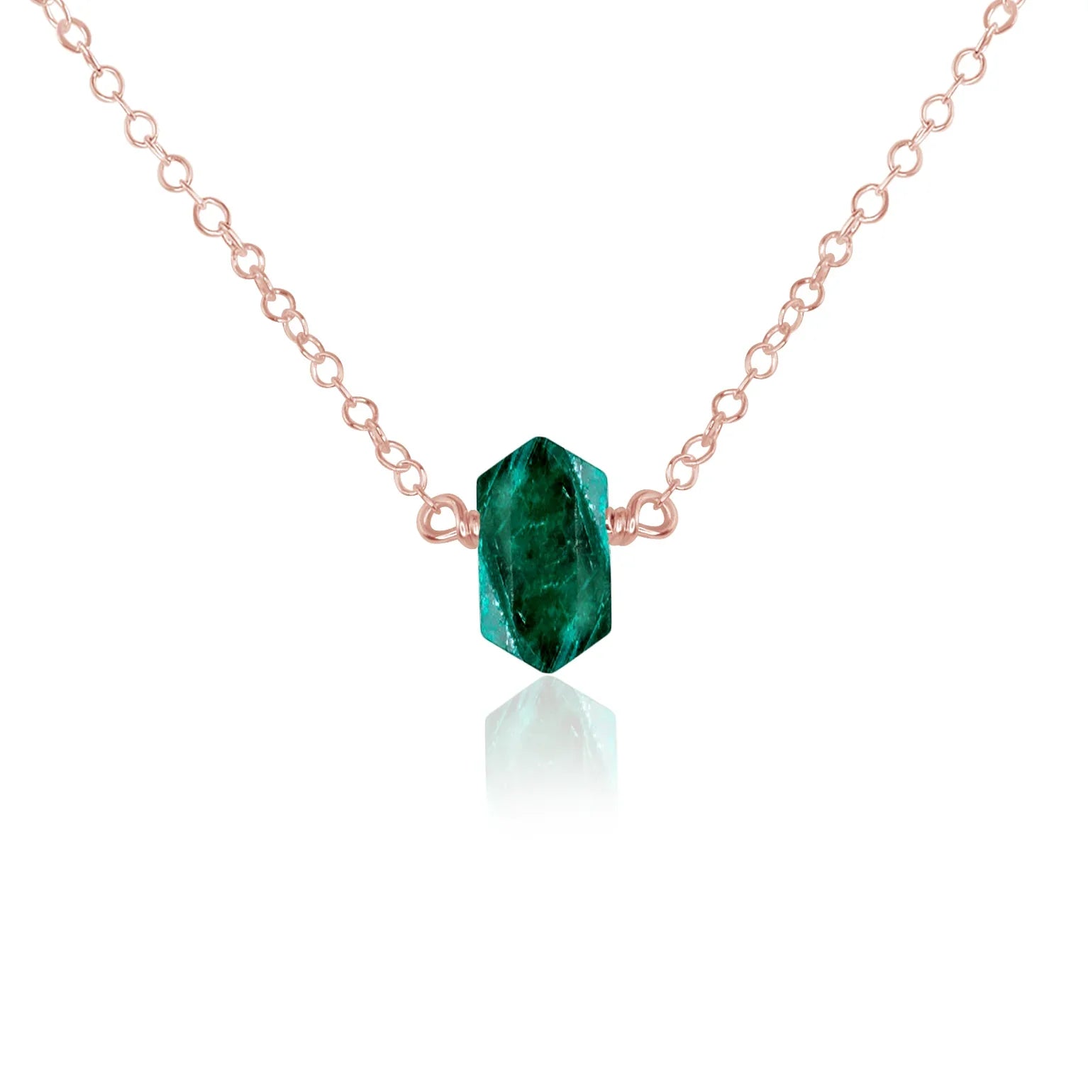 Double Terminated Emerald Mini Crystal Point Necklace