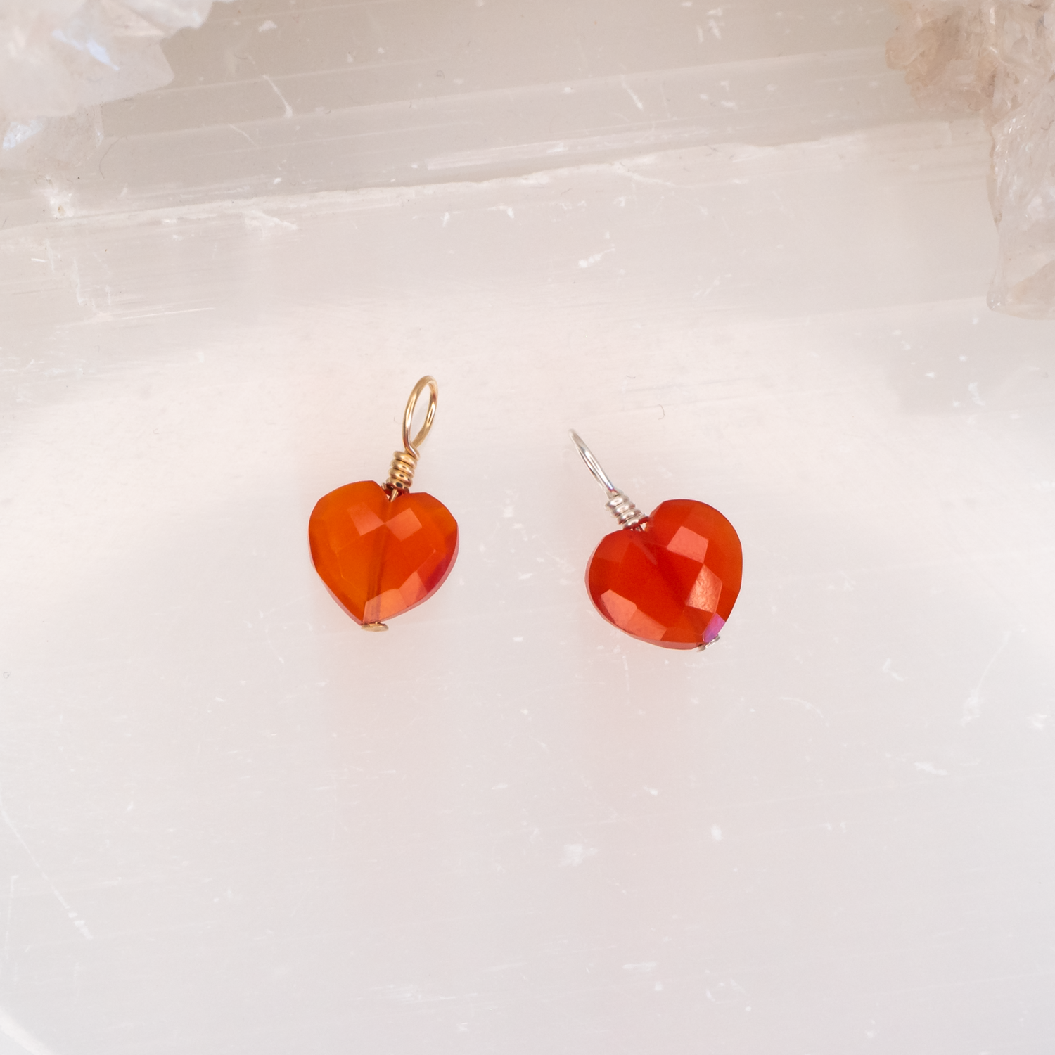 Carnelian Crystal Heart Pendant