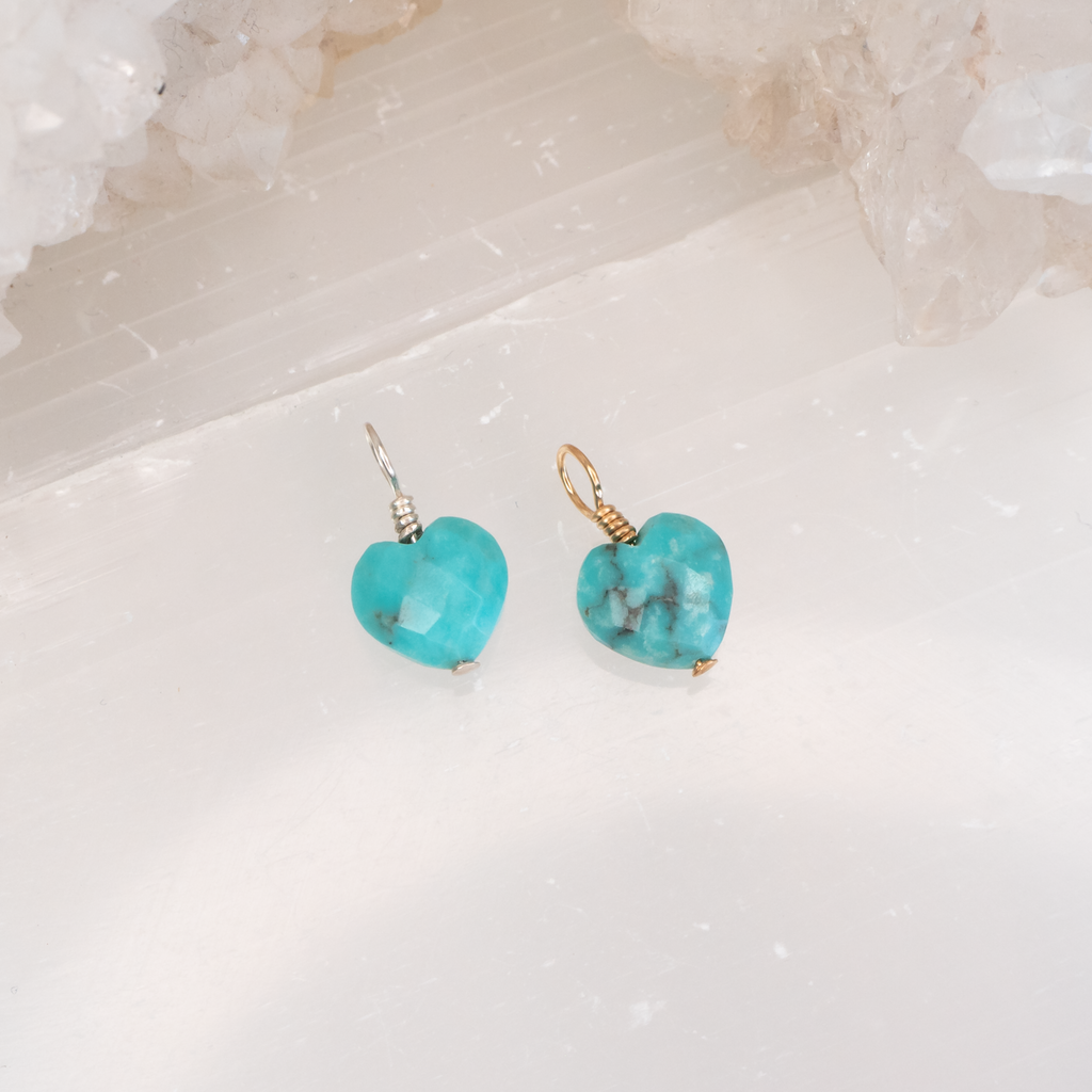 Turquoise Crystal Heart Pendant