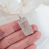 Raw Natural Aquamarine Crystal Slice Point Pendant