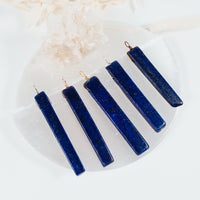 Raw Polished Natural Lapis Lazuli Crystal Slice Point Pendant