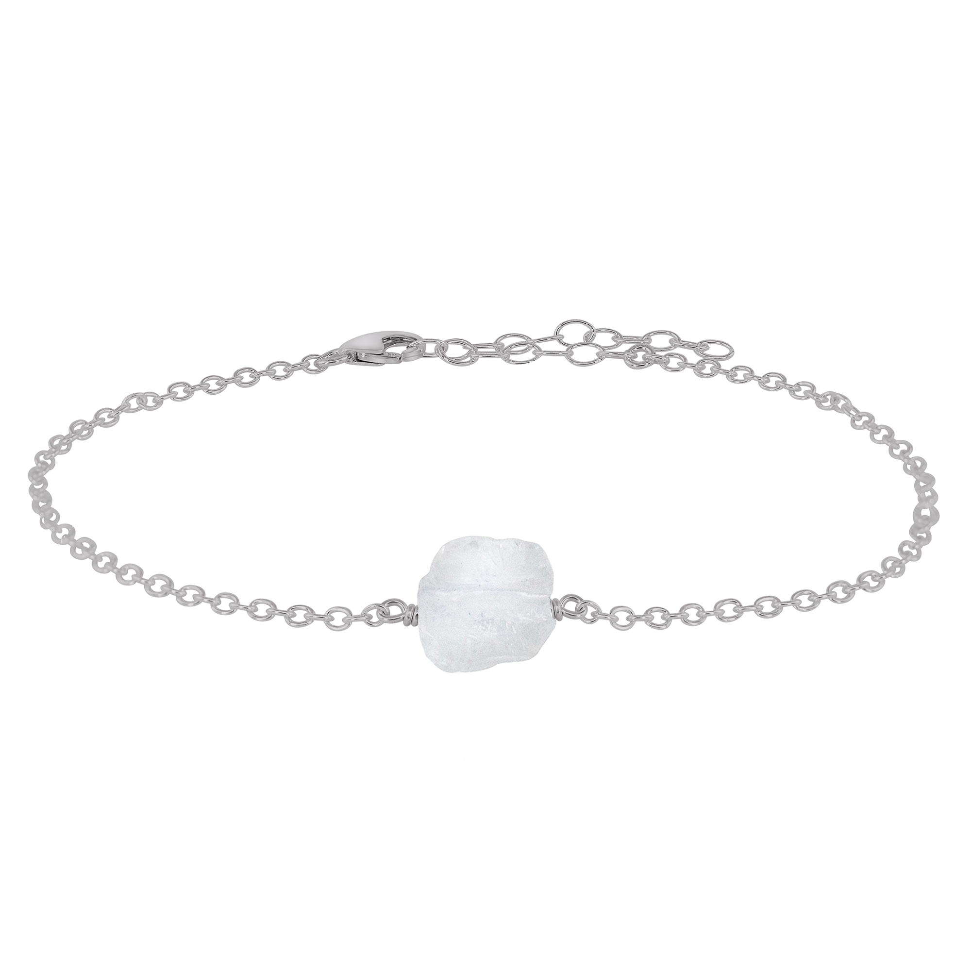 Raw Clear Quartz Crystal Nugget Anklet