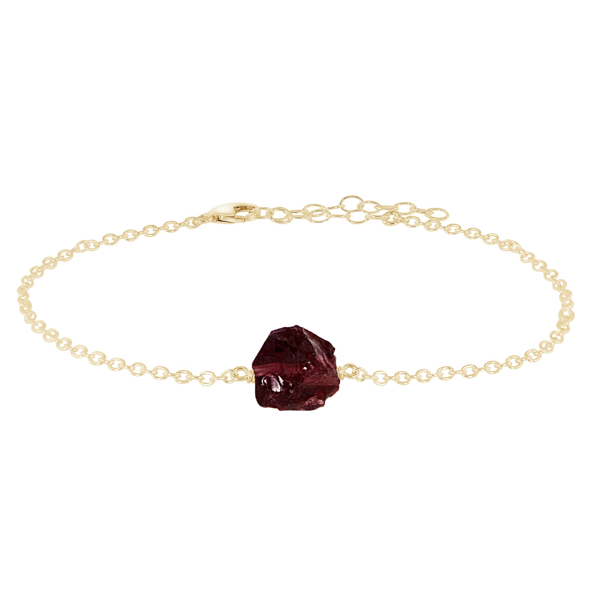 Raw Garnet Crystal Nugget Anklet